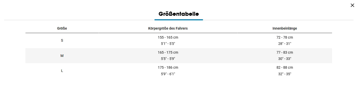 Rahmenhöhen-Empfehlung für Diamant Mahon Style Plus Midstep: lieferbare Größen nach Körpergröße